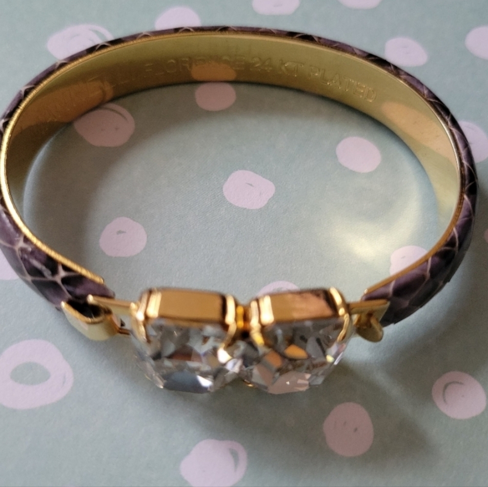 Mannelli Florence Vintage Rare Gold and Purple Bracelet 24K Plated Made in Italy